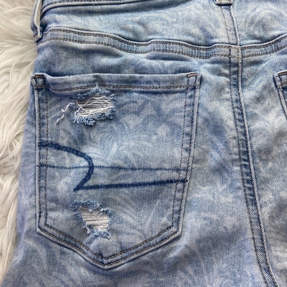 American Eagle Hi-Rise Shortie Distressed Denim Shorts - Picture 6 of 9